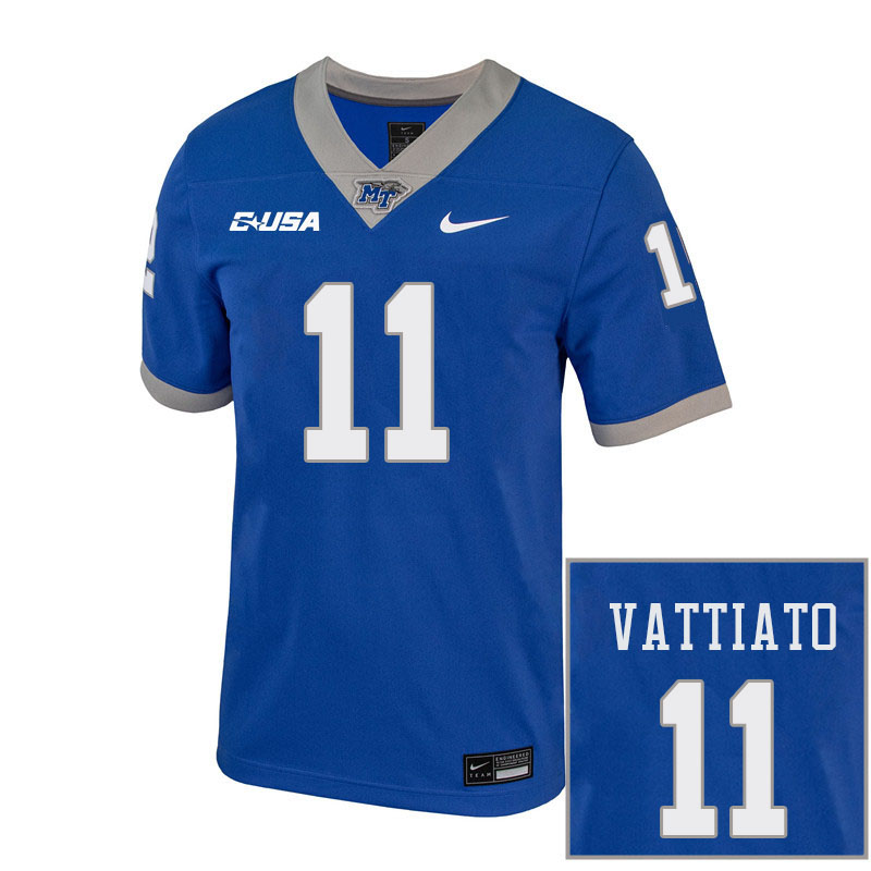 Men-Youth #11 Nicholas Vattiato Middle Tennessee State Blue Raiders 2023 College Football Jerseys St